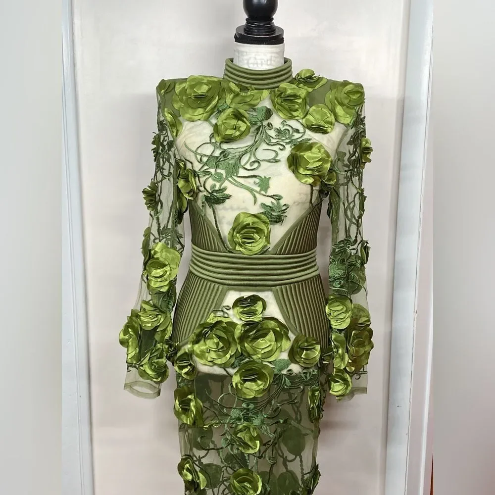 Zhivago Battle Lines Floral-Embellished Vendetta Dress size 6 - Picture 6 of 14